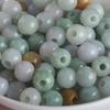 Contas redondas de jadeíta birmanesa naturais de 10 mm com furo grande, contas soltas para tecelagem DIY feitas à mão, contas de jade semiacabadas para atacado.