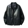 Jaqueta de couro PU nova de alta qualidade para outono e inverno, jaqueta de moto masculina moderna, top simples casual solto