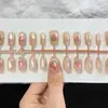 Arte de Uñas Ojo de Gato de Sandía Transparente Cristal Perlas de Vid Pegamento de Puntos Impresión para Uñas Pegatinas 3D para Uñas 30 Piezas Pre-Hechas en Aerosol