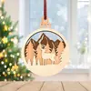 Decoración Navideña para el Hogar Transfronteriza Artesanías de Madera Bola de Navidad Adornos para Árboles Talla en Madera Decoraciones Colgantes DIY