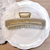 Pinza de Diamante de Garra de Perlas de Doble Fila Sentido de Alto Nivel Parte Posterior de la Cabeza Ins Corea del Sur Pinza Pasador Pinza de Tiburón Accesorios Elegantes para el Cabello