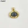 Wt-P2030 Retro Británico Colorido Colgante Pequeño Piedra Ojo de Tigre Piedra Amatista Chapado en Oro de 18K Joyería Accesorios Hechos a Mano