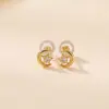 Brincos de Prata Esterlina S925 Yuebao Jewelry Estrela de Oito Pontas Combinação Lua Estilo Doce Coração de Menina Cuidado com o Furo da Orelha Brincos Atacado