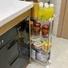 Estante de almacenamiento pequeño con ruedas, estante de almacenamiento móvil de pie para cocina, estante de almacenamiento multicapa para snacks y baño