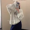 Sudadera Ligera con Capucha Cec Súper Popular para Mujer Primavera y Otoño Estilo Coreano Chaqueta Oversize Ins Tendencia Estudiante Top Holgado
