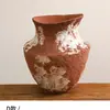 Vaso de Cerâmica Rústica Vintage Elegante Silencioso para Bancada Arranjo de Flores Ornamentos de Arte Moderna Espaço de Hospedagem Vasos Decorativos