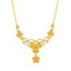 Conjunto de Colar com Pingente de Flor Feminina Banhado a Ouro 24K Corrente Ouro Areia Vietnamita Noiva Casamento Flor Estrela Conjunto Corrente