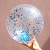 Nova Bola de Praia Inflável Transparente de PVC Azul com Lantejoulas da Amazon Brinquedo para Brincar na Água Acessórios Bola de Praia Atacado