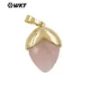 Wt-P2016 Textura Clásica Chapado en Oro de 18 Quilates Forma de Gota de Agua Colorida Pendientes de Piedra Preciosa para Niñas Accesorios de Joyería para Collares