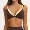 Sujetador de Yoga Transfronterizo Sin Costuras con Diseño Falso de Dos Piezas, Espalda Hermosa, Ropa Interior de Bloques de Color, Sujetador Deportivo Casual para Correr al Aire Libre para Mujer 6116
