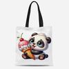 Amazon Transfronterizo Bolsa de Lona de Panda de Dibujos Animados Nueva y Linda Bolso de Mano para Estudiante y Trabajador de Oficina Bolsa de Viaje al Trabajo Al por Mayor