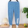 Calça esportiva infantil mola de dedo primavera e verão fina meninos crianças grandes Seda de Gelo primavera meninas outono calça de banheiro moda stretch roupas infantis atacado
