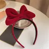 Diadema grande de lazo de terciopelo linda dulce diadema tridimensional tocado ambiente navideño