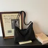 Bolso de hombro casual elegante de gran capacidad, color sólido, para mujer, con textura vintage, adecuado tanto para uso casual como para ir al trabajo, y un diseño simple y minimalista para la oficina