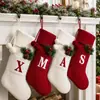 Calcetín de Navidad con Letra, Lindo Adorno de Árbol de Navidad Rojo
