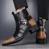 Zapatos de Caña Alta para Hombre Zapatos Casuales Británicos de Cuero Estilo Coreano Zapatos Blancos para Hombre Botas Martin Botines de Caña Media Alta Tendencia 660508