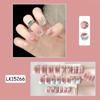 Xiaohongshu Douyin Unha Postiça Gel Jelly Estilo Diamante Manicure Estilo Puro Desejo Menina Gelo Transparente Removível Adesivos de Unha Prontos