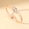 Pulseira Feminina Transfronteiriça Zircônia Letra Romana Diamante Abertura Aço Titânio Nova Pulseira de Aço Inoxidável Joias Ins