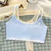 Ropa interior para niñas en pubertad, estudiante de secundaria, estilo adolescente, sujetador con copa fija, 6-12 años, primera etapa, chaleco pequeño para niños