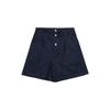 EVER TRUE Shorts de Algodão 100% Perna Larga Feminino 2025 Verão Novo Coreano Solto Cadarço 63941
