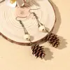 Pendientes Naturales Originales de Frutas de Planta Estilo Bosque, Pendientes Artísticos de Bellota Largos con Borla Vintage Estilo Étnico Hechos a Mano