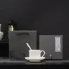 Taza y platillo de jade mate y grueso, creativos de alta gama para cafetería, juego para té de la tarde europeo, taza de leche, regalos de empresa, formulación al por mayor