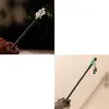 Pasador de Pelo de Rosa Nuevo Borla China de Estilo Nicho Temperamento Diario Hanfu Pasador de Madera Paso Oscilante Falda de Cara de Caballo Accesorios para Mujer Sentido de Gama Alta
