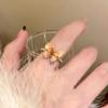 Anillo de circonita con forma de mariposa para mujer, nuevo anillo de dedo con diseño de nicho de alta gama, elegante, combinable y ligero, para otoño e invierno.