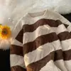 Suéter a Rayas Blancas y Negras Estilo Retro Americano Chaqueta Cardigan de Punto de Marca de Alta Gama Tendencia Europea y Americana Top para Atuendo de Otoño de Pareja para Hombre