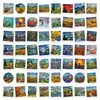 Nuevo Set de 50 Piezas de Pegatinas Artísticas Estilo Pintura al Óleo para Acampar Noche Estrellada de Van Gogh Diario de Exterior Maleta Cuaderno Pegatinas DIY
