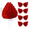 Inserts Decorativos para Pasteles Transfronterizos, Abanico para Pasteles Estilo Chino de Papel Brillante, Accesorios para Fiestas de Cumpleaños, Día de Año Nuevo y Celebraciones de Cumpleaños