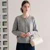 Estilo simple, cuello redondo, manga raglán, suéter corto de punto para mujer, nueva colección de otoño 2026, chaqueta suéter de corte holgado, 25738