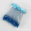 Pincel de sombra multiuso, pincel de cílios com cabo de cristal, pincel de maquiagem espiral, aplicador de esponja de látex com duas pontas, ferramenta de beleza portátil