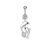 Venta Directa de Fábrica Sexy Chica Caliente Acero Inoxidable Clavo Perforado para Ombligo Gota de Agua Mariposa Flor de Amor Incrustado Zirconio Anillo para el Ombligo