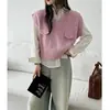 Chaleco de Punto Capas Cuello en V Estilo Coreano Chaleco sin Mangas para Primavera y Otoño 2026 Nueva Moda Ropa de Abrigo para Mujer