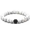 Pulsera de cuentas transfronteriza Amazon wish Ojo de Tigre piedra volcánica piedra mapa 8mm Pulsera Pulsera magnética para hombre