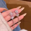 Pendientes de Zirconia Brillantes Exquisitos de Lujo Ligero de Nicho de Gama Alta para Mujer Moda Versátil Elegantes Pendientes Largos con Borlas Pendientes