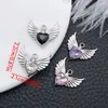 1 punto de amor alas de taladro colgante pequeño caída de 21 mm corazón de goma joyería llavero colgante accesorios materiales hechos a mano