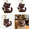 Colgante de Cuero de Gato de Dibujos Animados Lindo, Llavero Exquisito de Gatito, Decoración de Colgante de Gama Alta para Bolsos, Coches y Equipaje