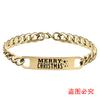 Pulseira de Moda Transfronteiriça Europeia e Americana Personalidade Criativa MerryChristmas Presente de Natal Pulseira de Aço Inoxidável