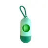 Dispensador portátil de bolsas para desechos de mascotas, caja de almacenamiento para bolsas de excremento de perro con hebilla para colgar