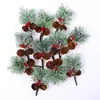 Árbol de Navidad de Pino con Agujas Cruzadas Decoraciones de Regalo Caja de Regalo Decoración Flor Artificial Baya Decoración Navideña Adornos Polvo de Nieve Copo de Nieve Aguja de Pino