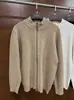 Suéter de punto con cuello alto para hombre de otoño e invierno, estilo retro americano, sensación de lujo ligero y alta gama, chaqueta cárdigan casual con cremallera