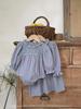 Outfits de Irmãs Estilo Coreano Jennybebe Coleção Outono 2026 Macacão de Algodão Gaze para Bebê Vestido Elegante de Renda para Meninas