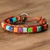 Pulsera tejida de Piedra Emperador Cuadrada Pulsera Bohemio de Vacaciones Pulsera de Colores para Mujer Mano Colorida de Yoga