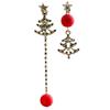 Pendientes largos con colgante de perla y estrella asimétrica con forma de árbol de Navidad 2023, nuevos pendientes de nicho para mujer de otoño e invierno.