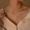 Collar con Colgante de Inicial de 26 Letras Transfronterizo Europeo y Americano de Amazon Exquisito Chapado en Cobre Oro de 14K Personalizado Simple Moda Joyería