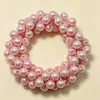 Elásticos de Perlas Elegantes Coreanos y Japoneses para Mujer, Bandas para el Cabello Simples y con Estilo, Elásticos para el Cabello de Celebridades de Internet Coreanas, Accesorios para el Cabello de Cola de Caballo