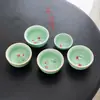 Leia sharp celadon hairtail casa mestre xícara de chá grande capacidade carpa peixe dourado xícara de chá lembrança de viagem pequeno presente