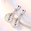 Pendientes de Ojo de Gato Moonlight para Moda Amazon Transfronteriza Pendientes de Cristal de Diamante de Vidrio Forma de Gota Pendientes de Clip para Oreja de Cristal de Imitación